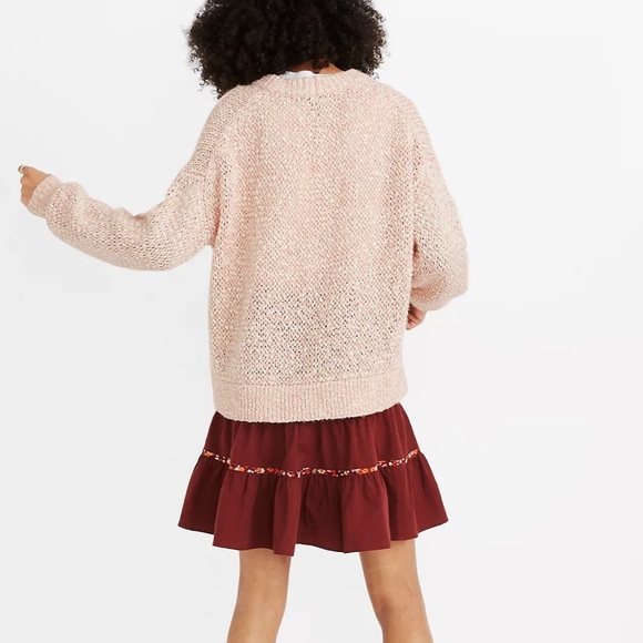 Madewell pink Baez wool/alpaca crewneck pullover sweater size large - Picture 3 of 8